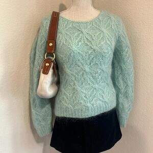 Puppy Tokyo mohair aquamarine sweater. Size small/medium